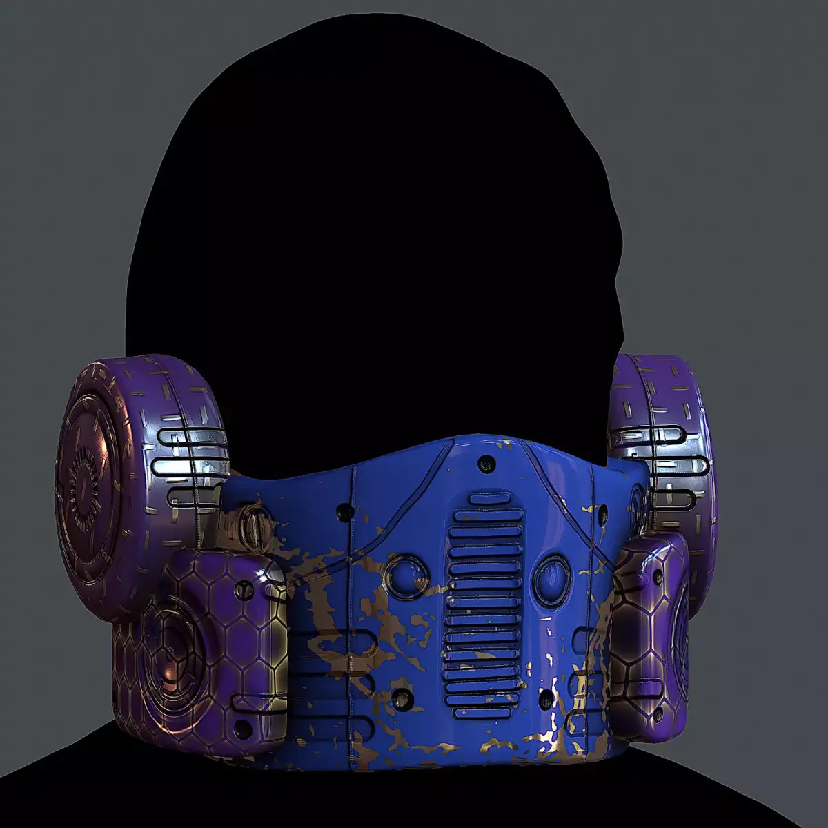 Gas mask helmet 3d model scifi Low-poly Low-poly 3D model 62