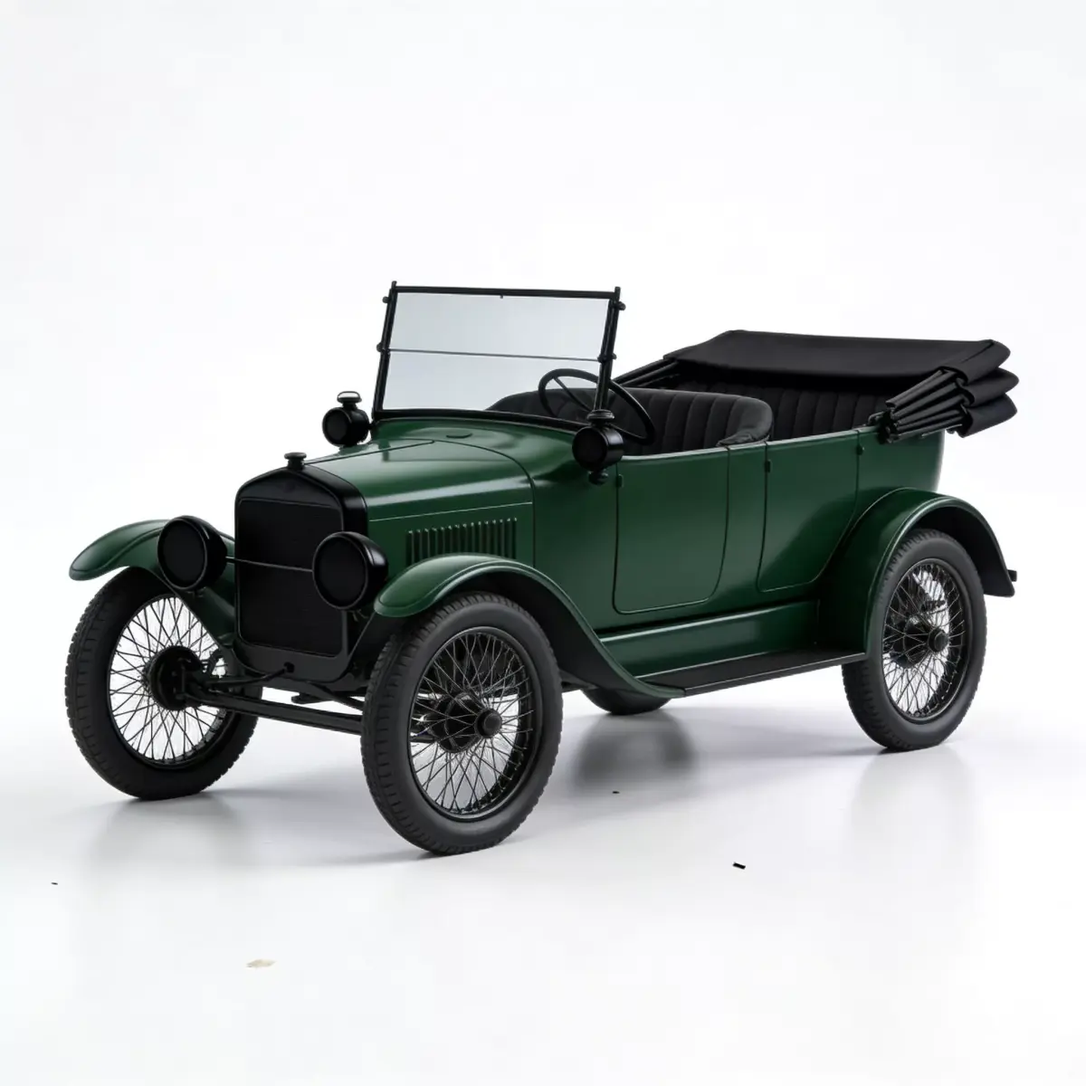 Classic Vintage Antique Tourer Green Vehicle 3d model Low-poly 3D model