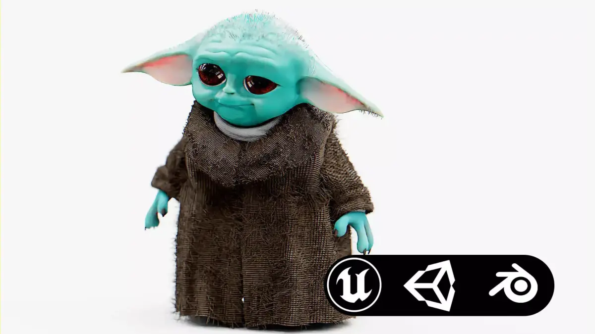 BABY YODA  Rigged for Unreal Engine - Unity - MIXAMO  3D model