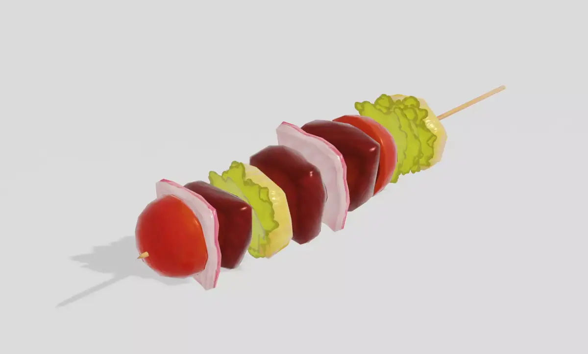 BBQ Skewers - Hand Painted Free 3D model
