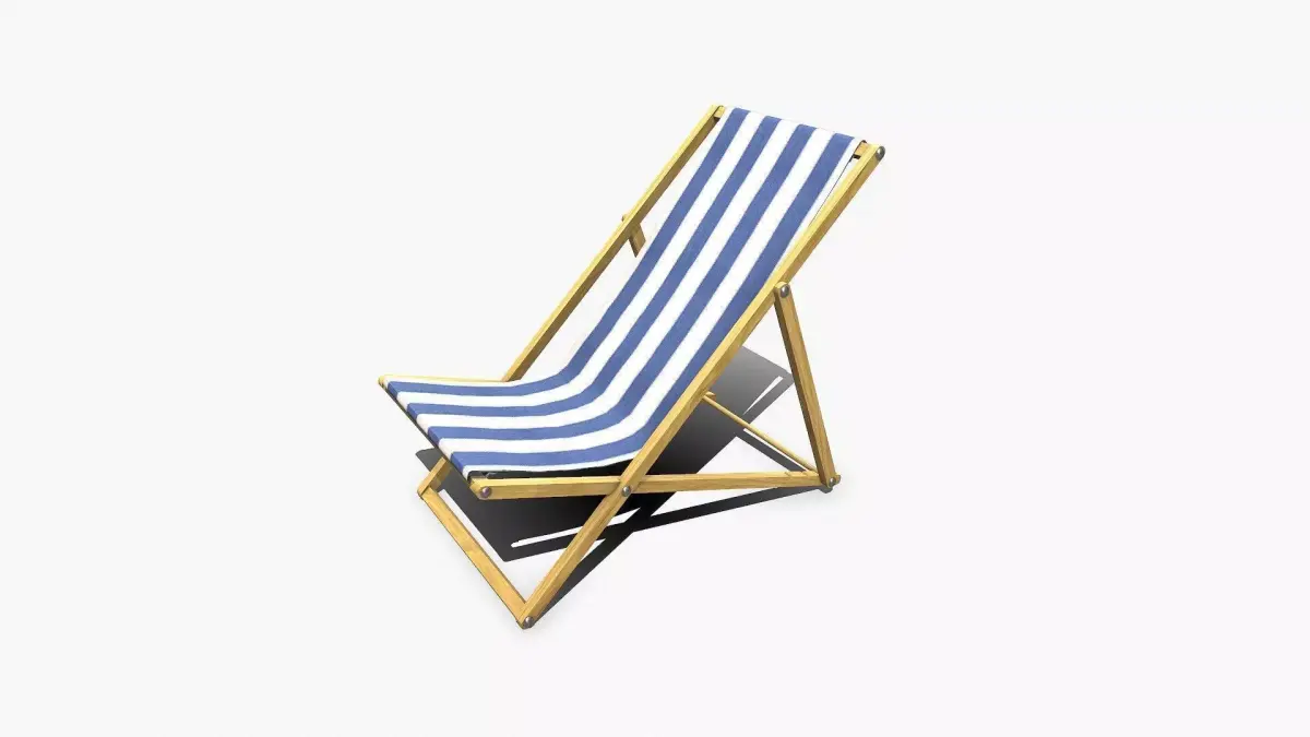 Deck Chair Low-poly PBR Free low-poly 3D model