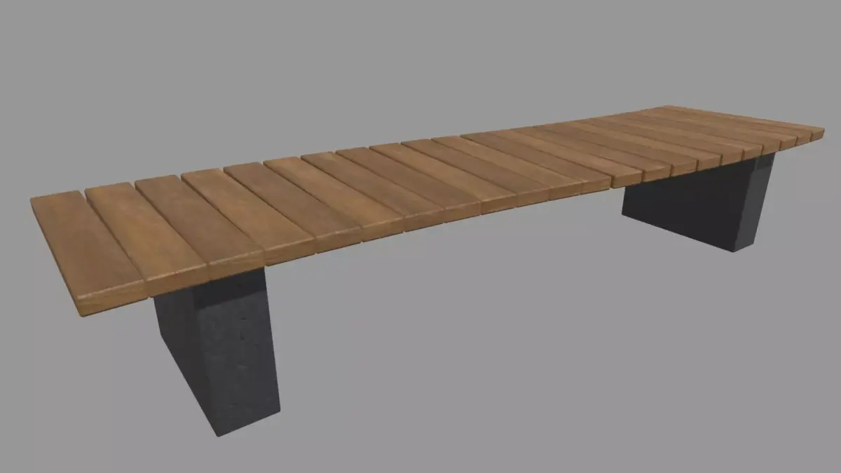 Low Poly Bench 015 Low-poly 3D model