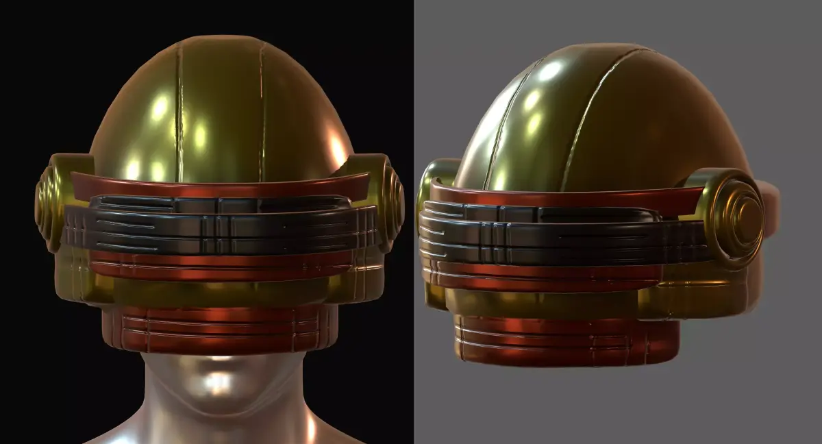 Gas mask helmet 3d model scifi Low-poly  Low-poly 3D model 543