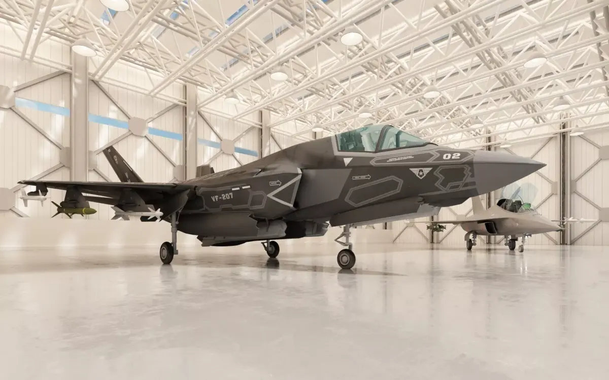 Military Aircraft Hangar Low-poly 3D model