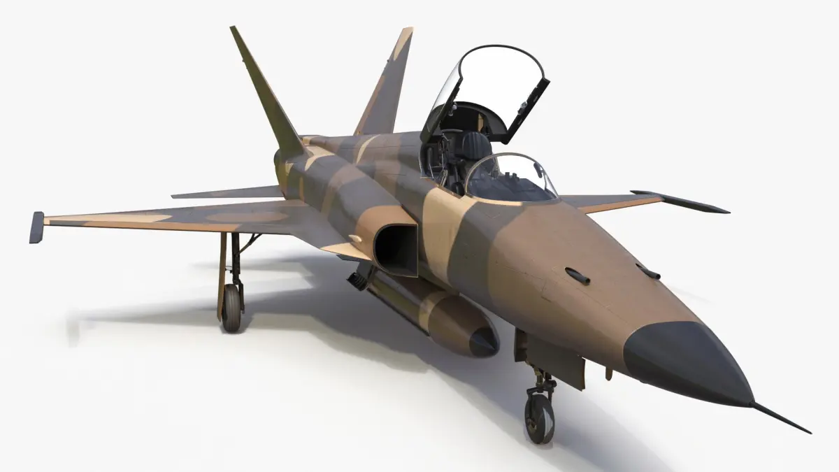Sand Camouflaged Military Fighter Jet Rigged for Cinema 4D 3D model purchase