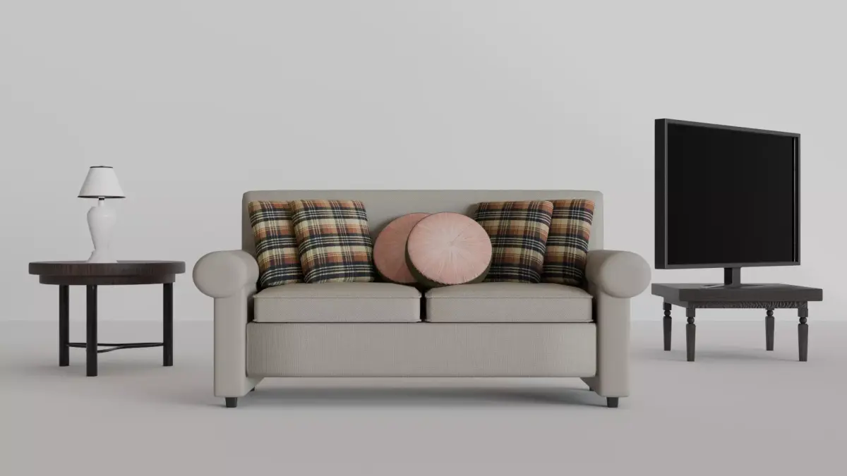 Living Room Furniture Asset Pack Sofa TV Lamp Tables Low-Poly 1 Low-poly 3D model