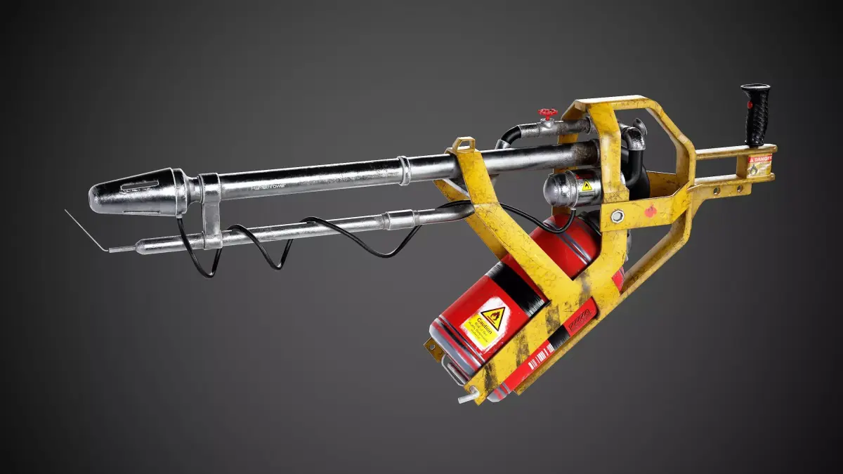 Flamethrower Low-poly 3D model 2