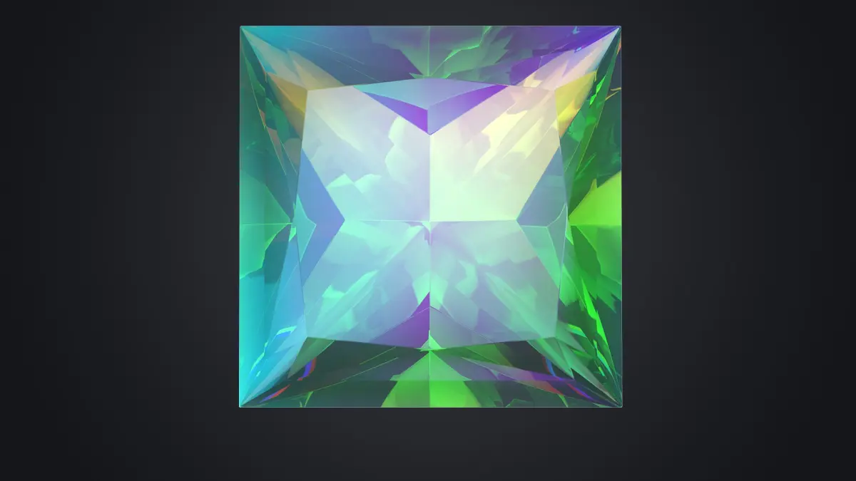 Princess Cut Mystic Topaz 3D model