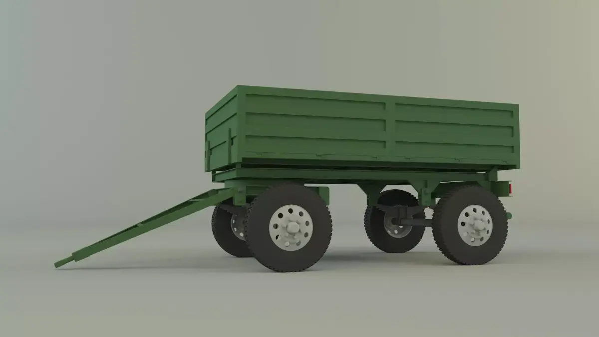 garden tractor trailer model 3D model