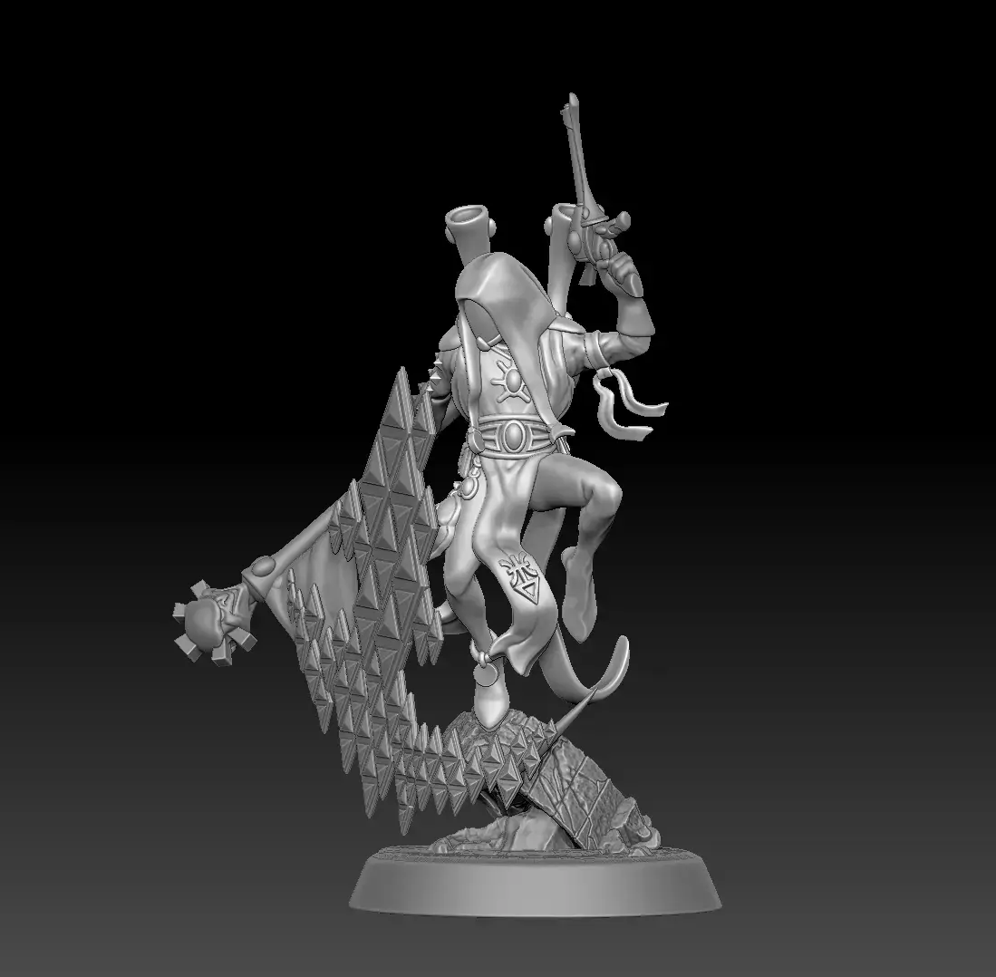 Sci-Fi Elf Hooded Mystic Miniature 3D print model