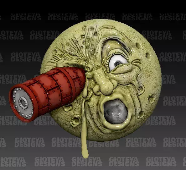 A Trip to The Moon V2 Magnet - GEORGES MELIES 1902 3D model