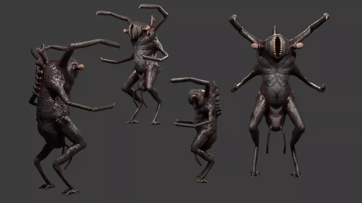  Terrifying Insectoid Monster Low-poly 3D model