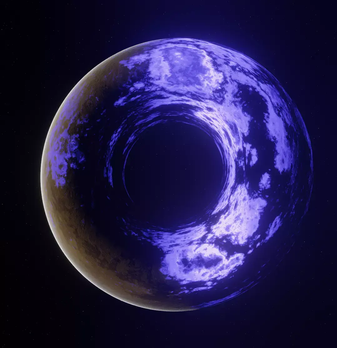 Planet Donut Ready to game Low-poly 3D model