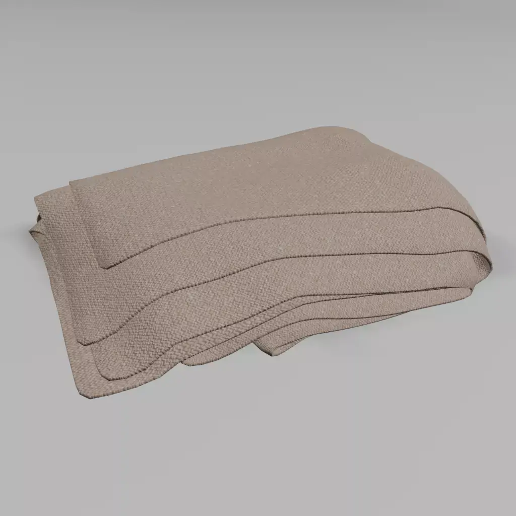 Blanket folded wool Free 3D model