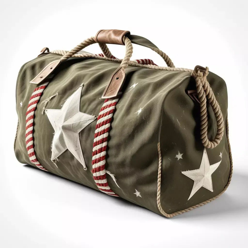 Vintage Military Canvas Duffle Bag 3D model