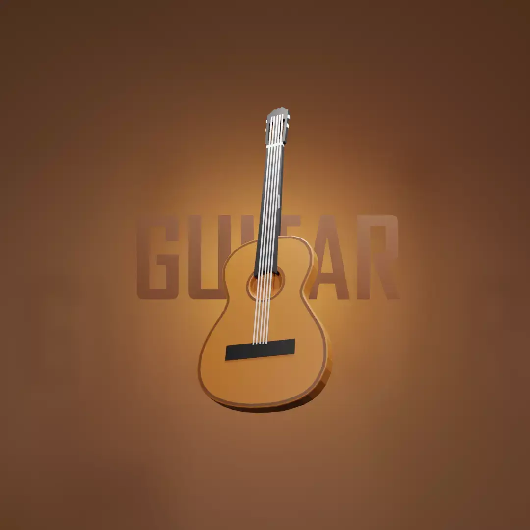Guitar low poly Free low-poly 3D model