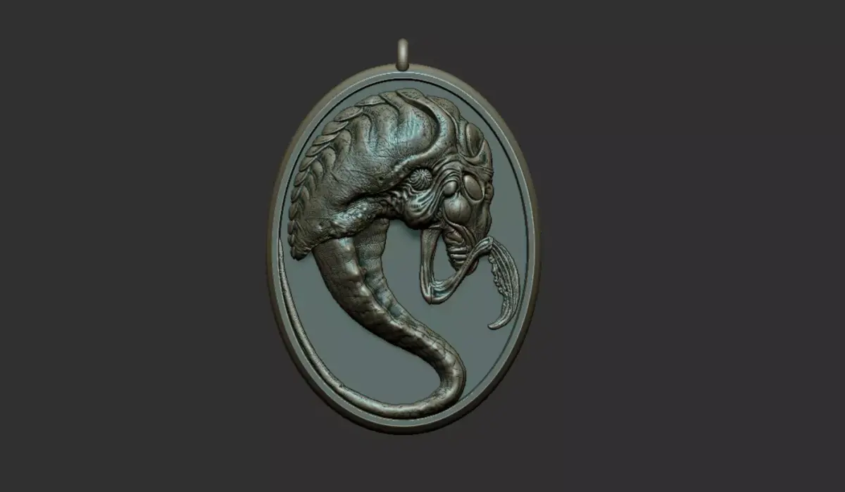 Alien Pendant 3D print model buy