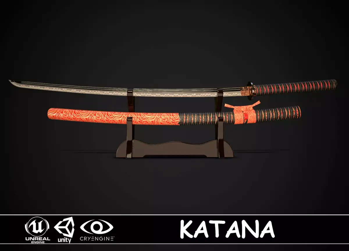 Katana 03 Low-poly 3D model