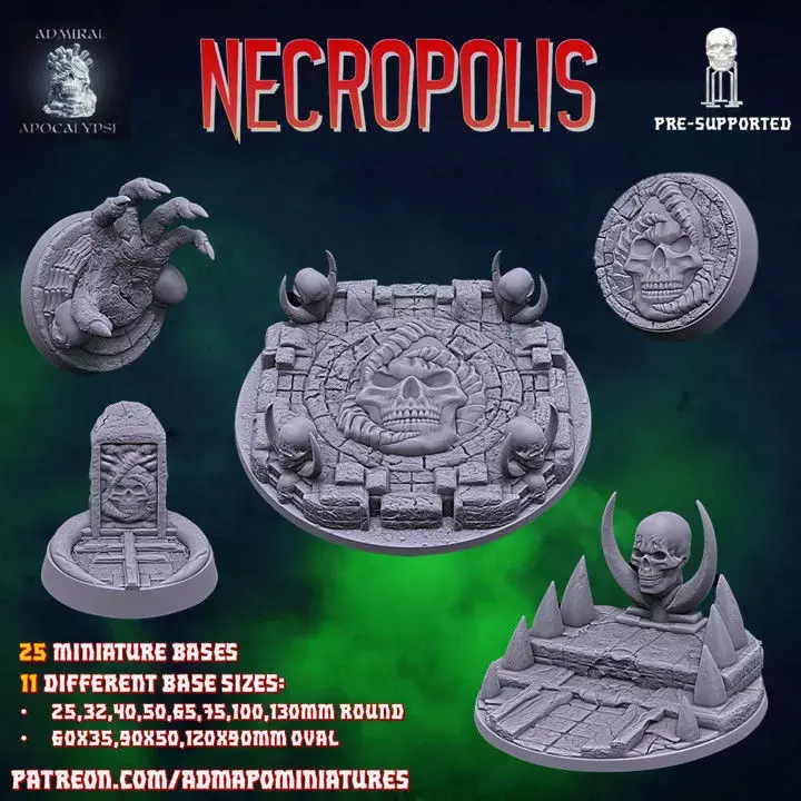 Necropolis Miniature Bases 3D print model
