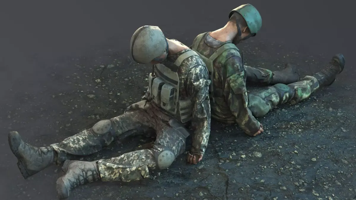 Fallen Soldier 2 Low-poly 3D model