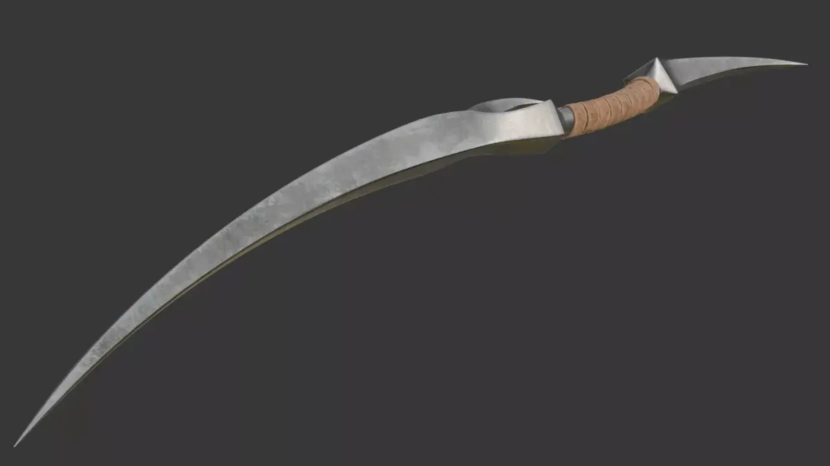 Elven fantasy dual-blade dagger 3D model