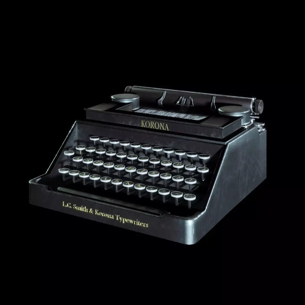 typewriter la cadillac Low-poly 3D model