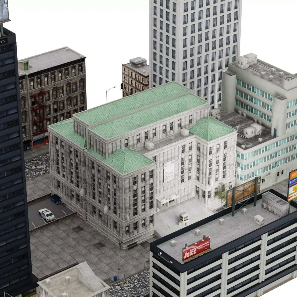 Voxel City Block B  Low-poly 3D model