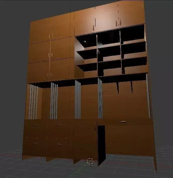 Furniture  big cupboard with shelves 2 Free low-poly 3D model