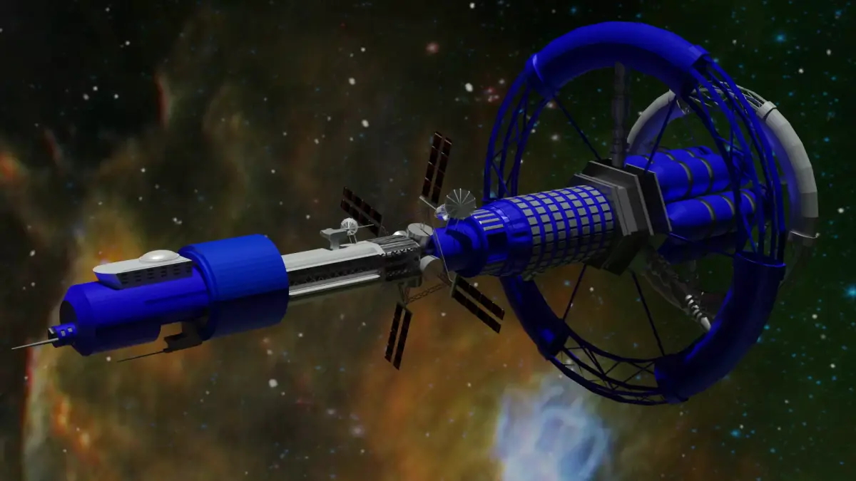 Spacecraft spaceship in space Low-poly 3D model get