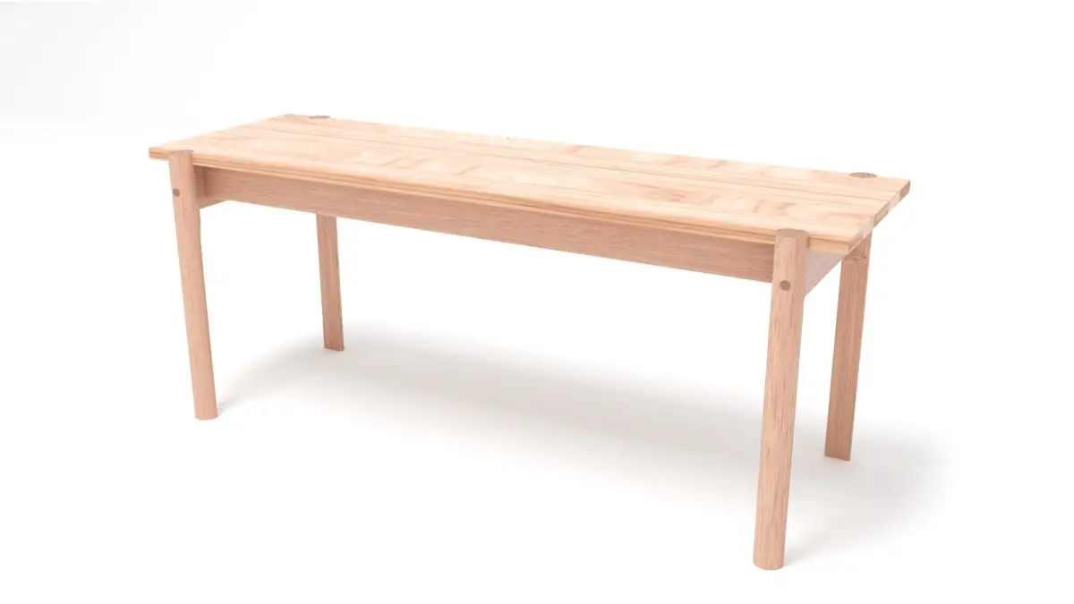 Karimoku New Standard Castor Bench Free 3D model