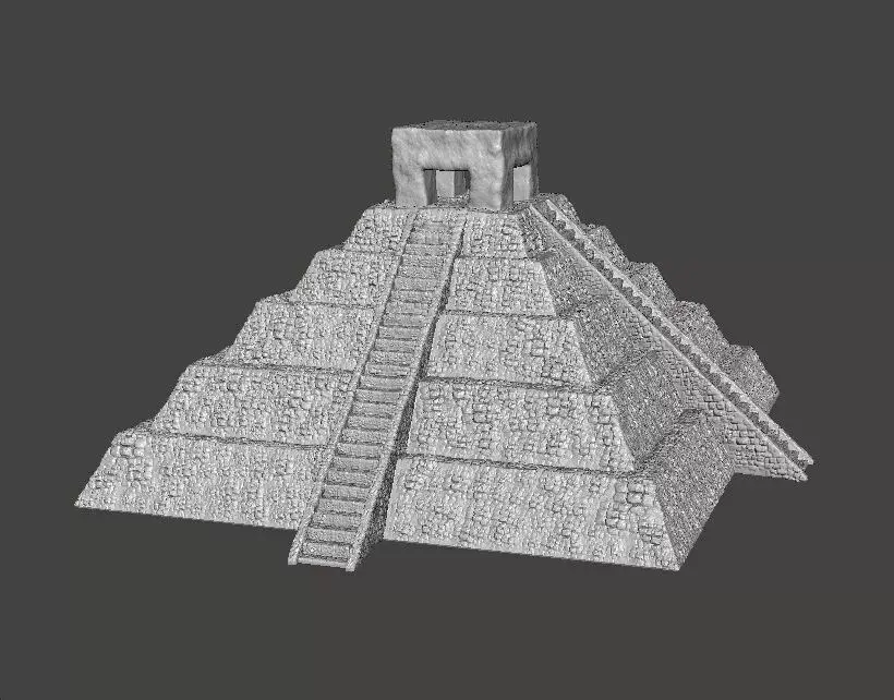 6MM SCALE AZTEC PYRAMID MINIATURE MODEL FOR FANTASY SCIFI GAMES 3D print model