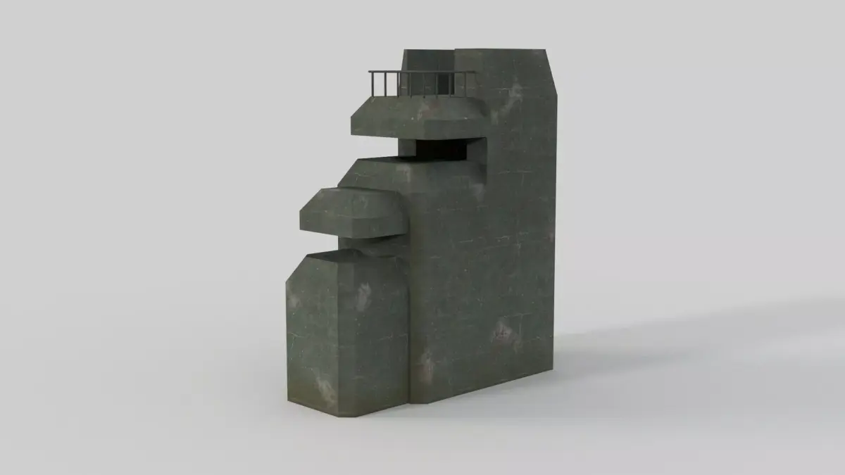 Low Poly Bunker Low-poly 3D model