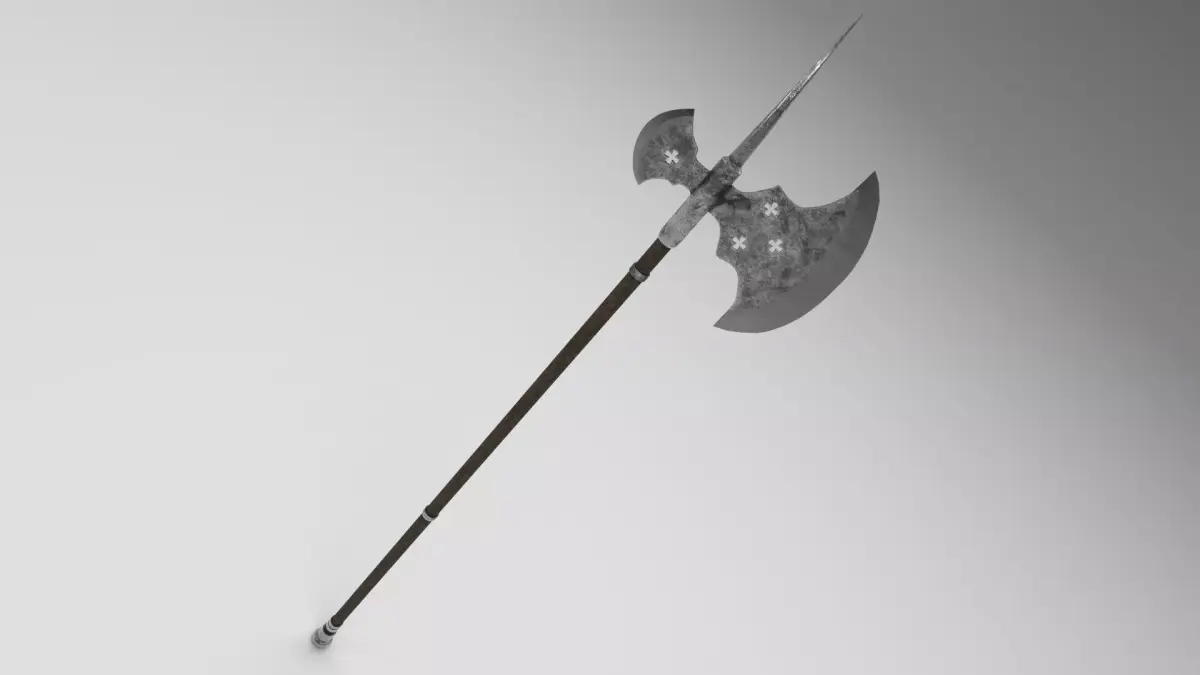 Medieval halberd 2 Low-poly 3D model