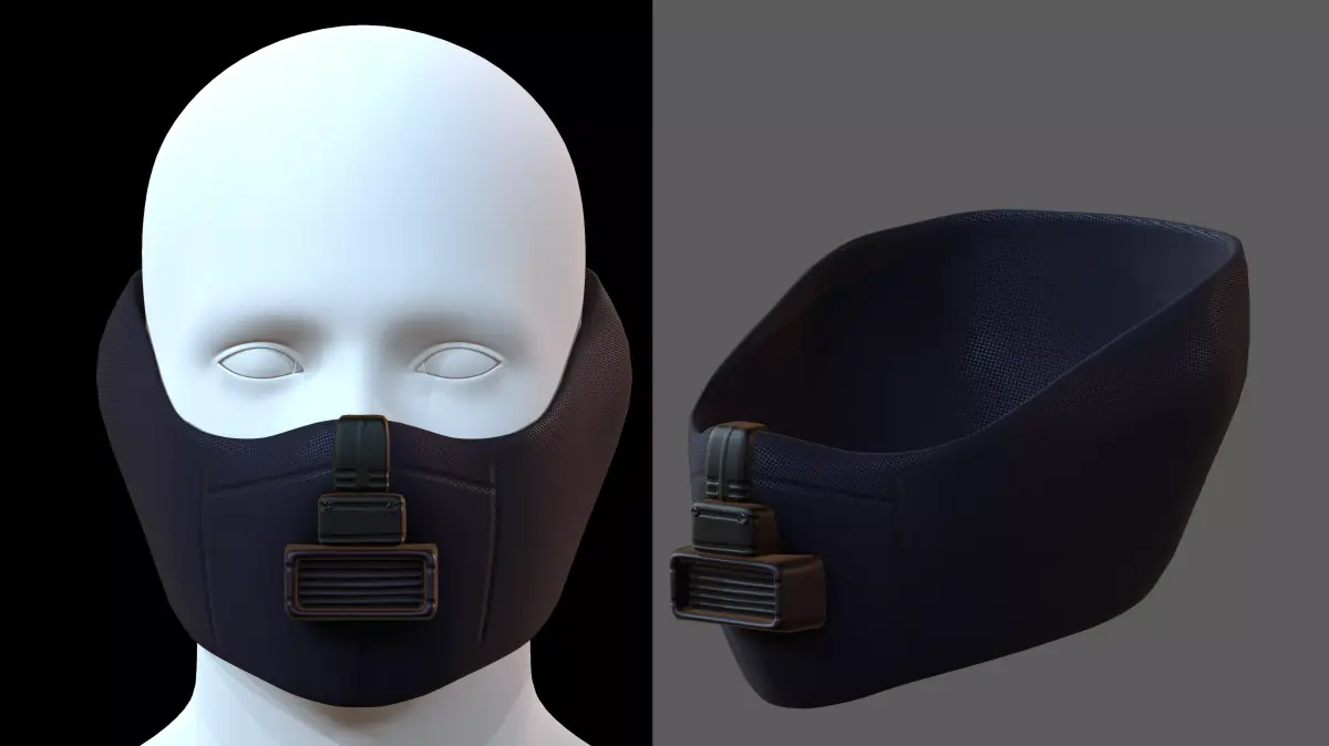 Gas mask helmet 3d model scifi Low-poly  Low-poly 3D model 554