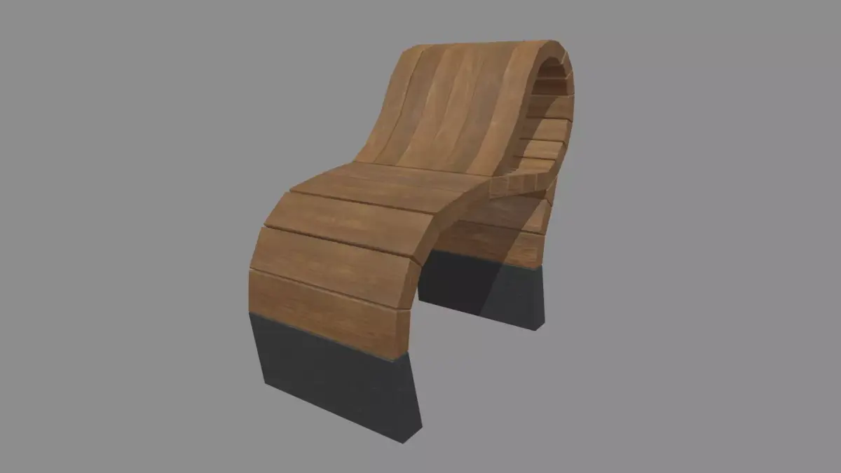 Low Poly Bench 06 Low-poly 3D model