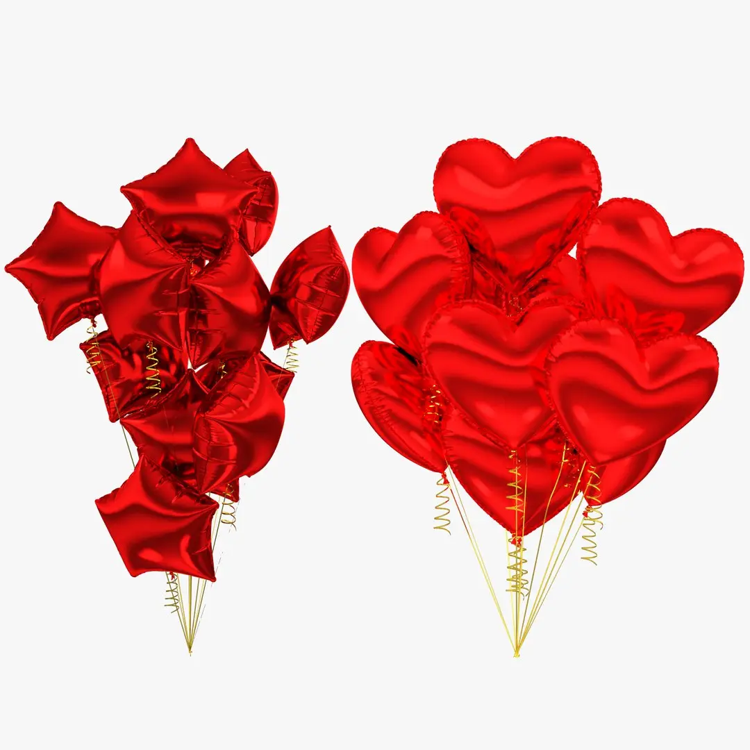 Helium Balloons Bouquets Collection V1 3D model