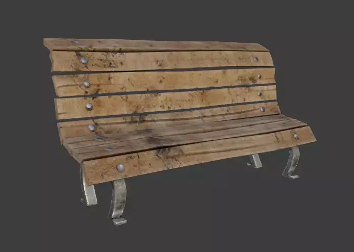 Stylized bench Low-poly 3D model purchase