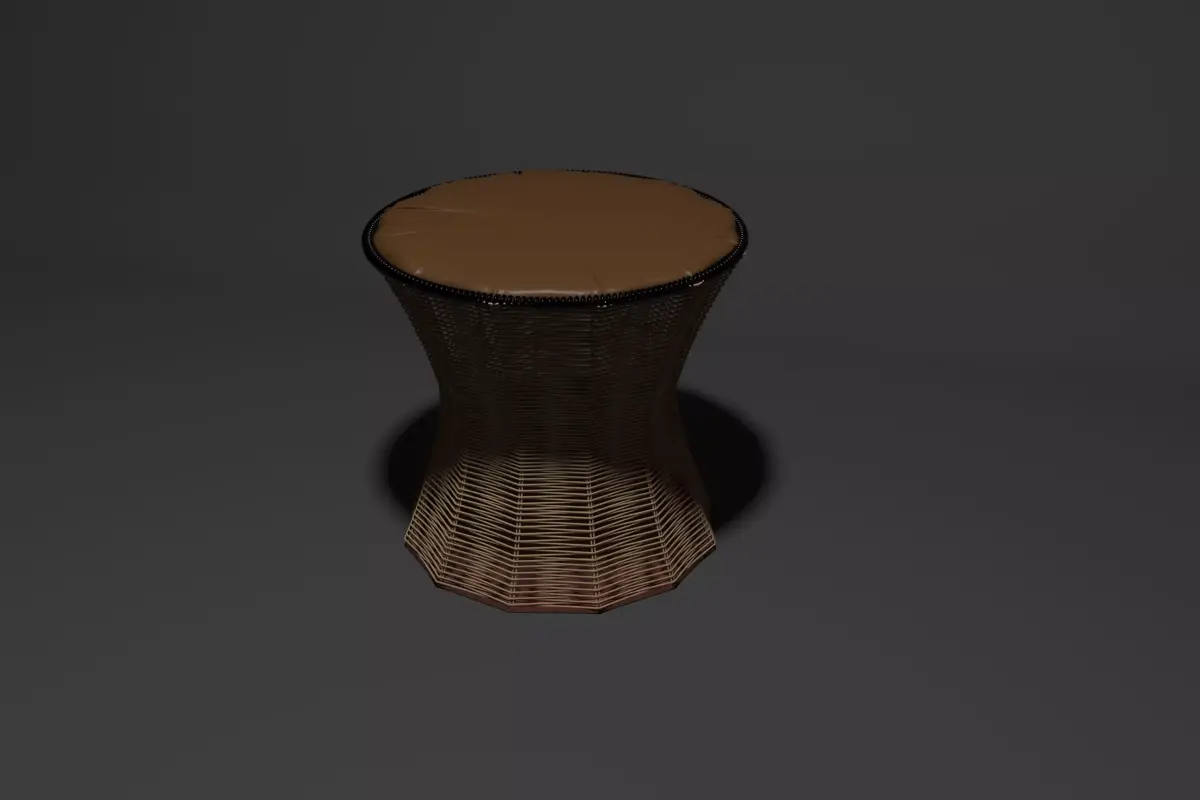 TABLE wicker stool Free 3D print model