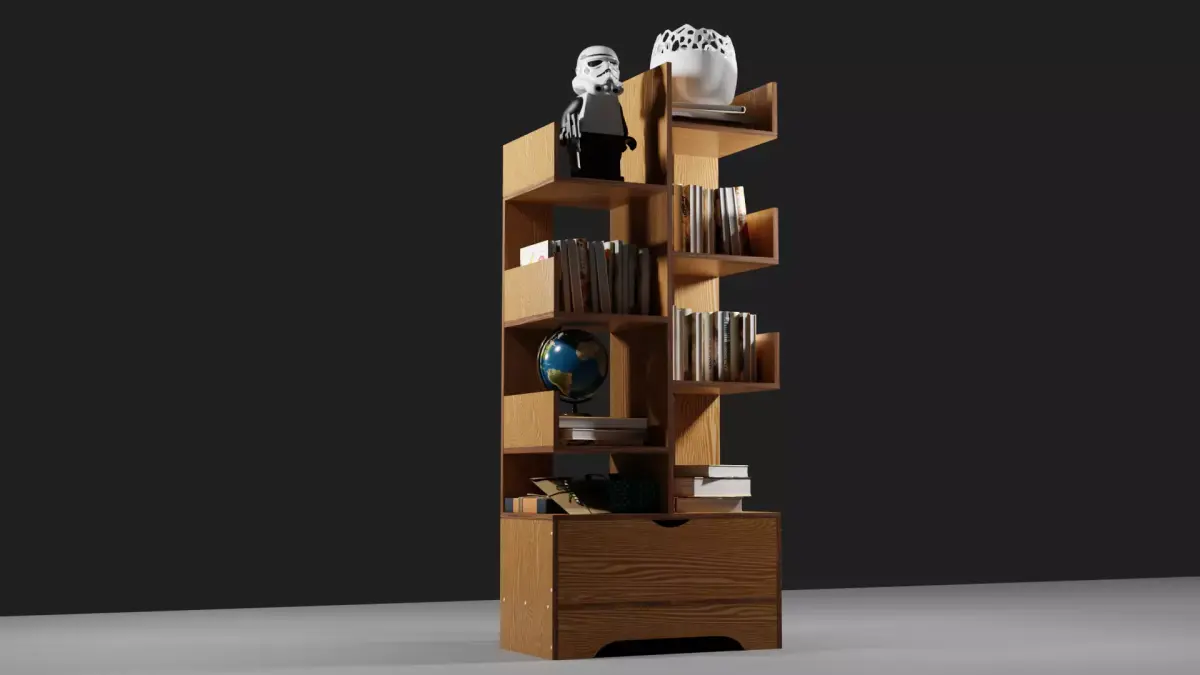 book shelf Free low-poly 3D model