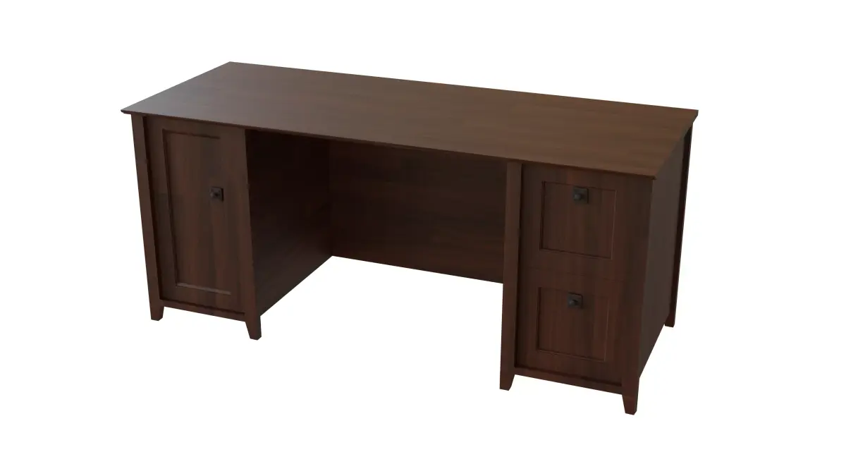 Wooden Desk  Free 3D model purchase
