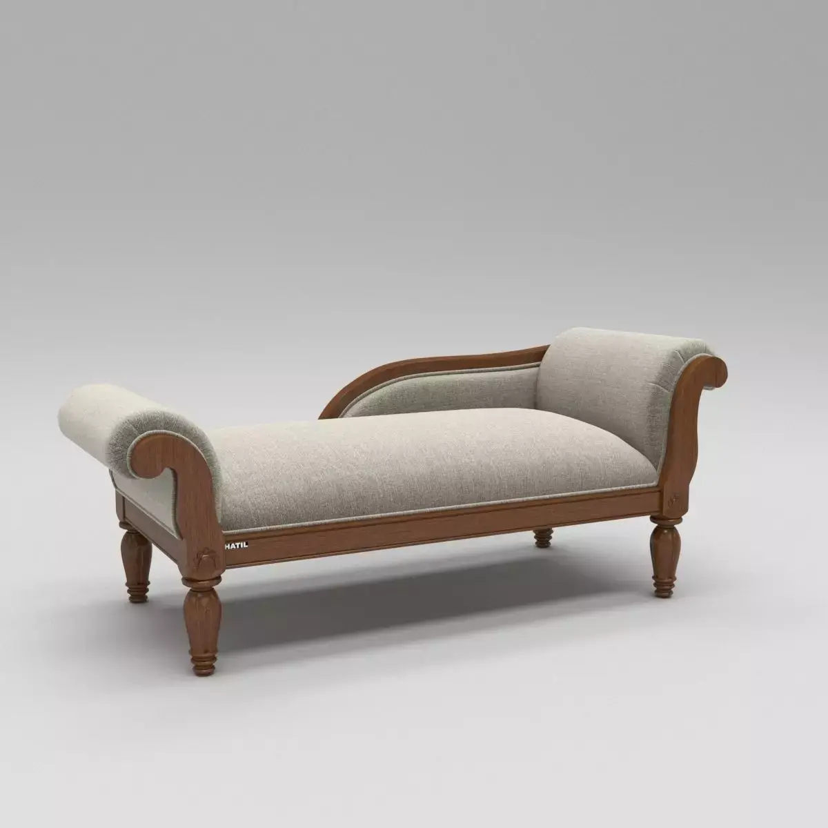 Wooden elegant divan sofa Free 3D model