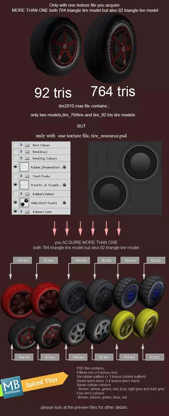 Spiced Tire Low-poly 3D model