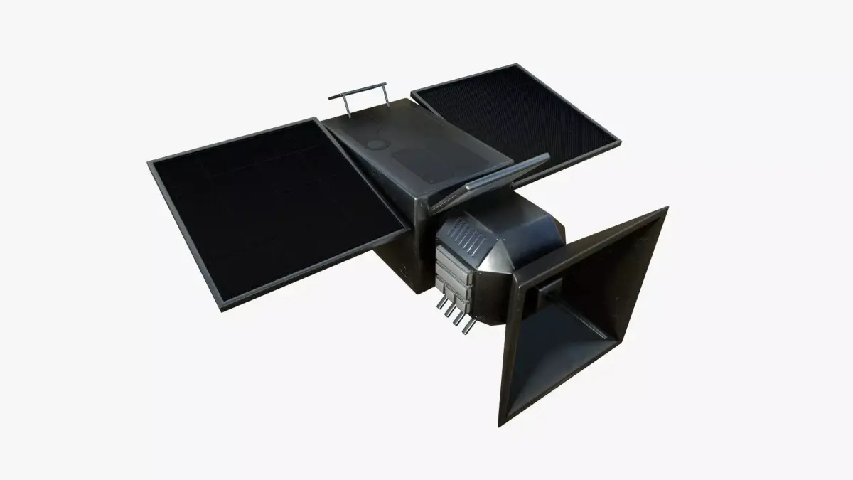 Satellite E06 Steel Black - SciFi Space Design Low-poly 3D model