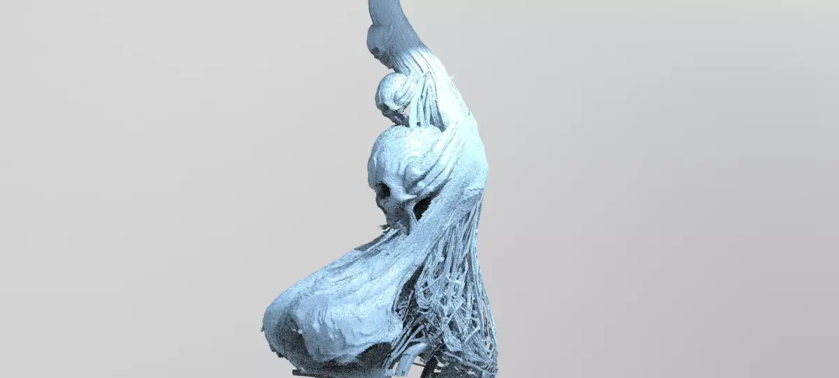 Asteroid scull horn webbed 3D model