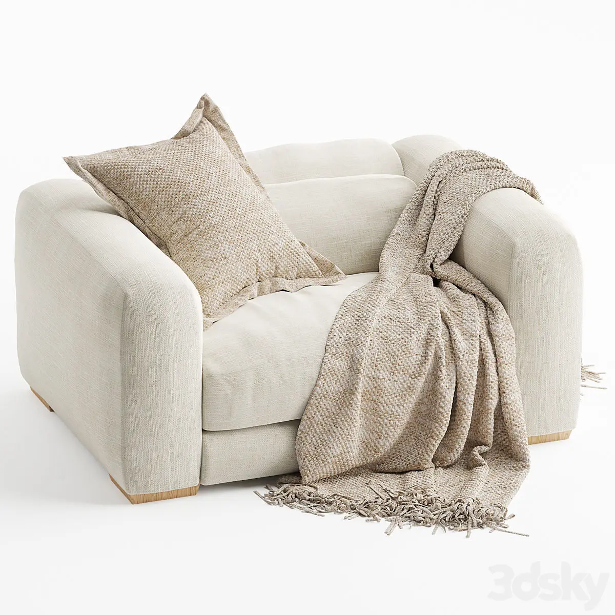 Modern Sofa Realistic Couch Game Ready Furniture PBR Blender Free low-poly 3D model