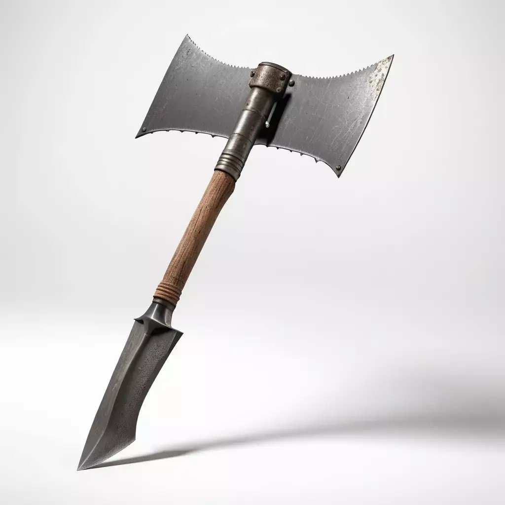 Fantasy Double Axe Spear Weapon 3D model
