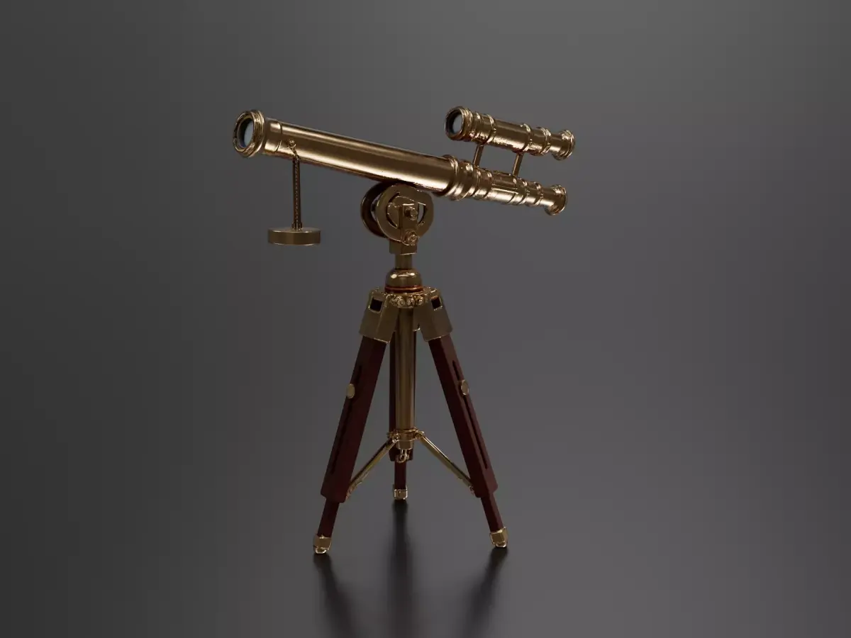 Cartoon Antique Telescope 3D print model