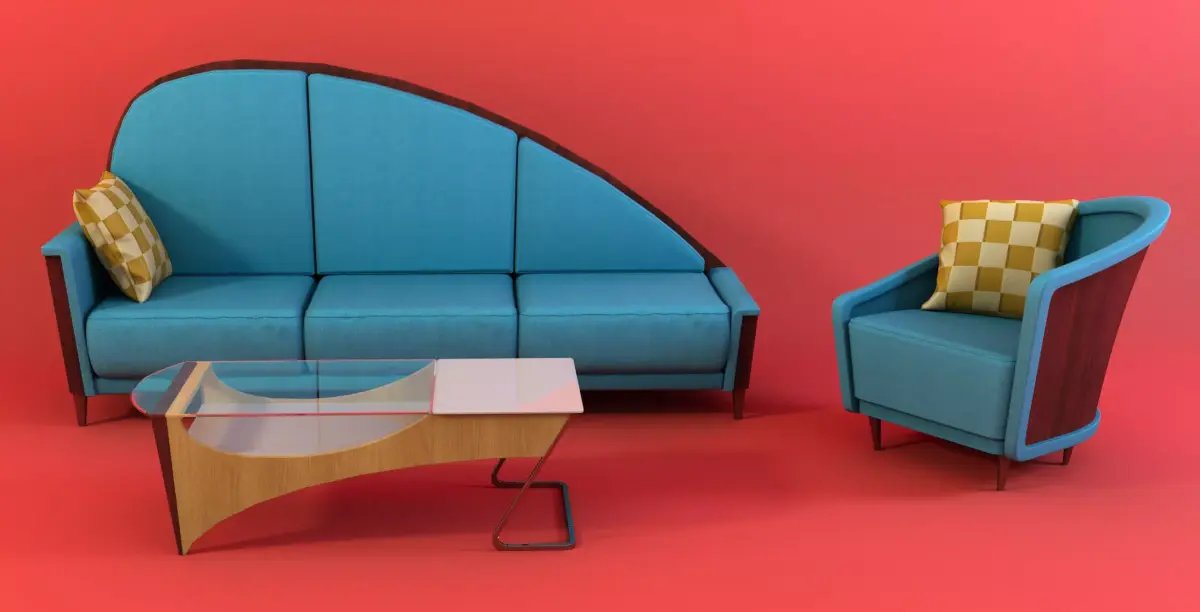 Colorful avant-garde furniture Free 3D model