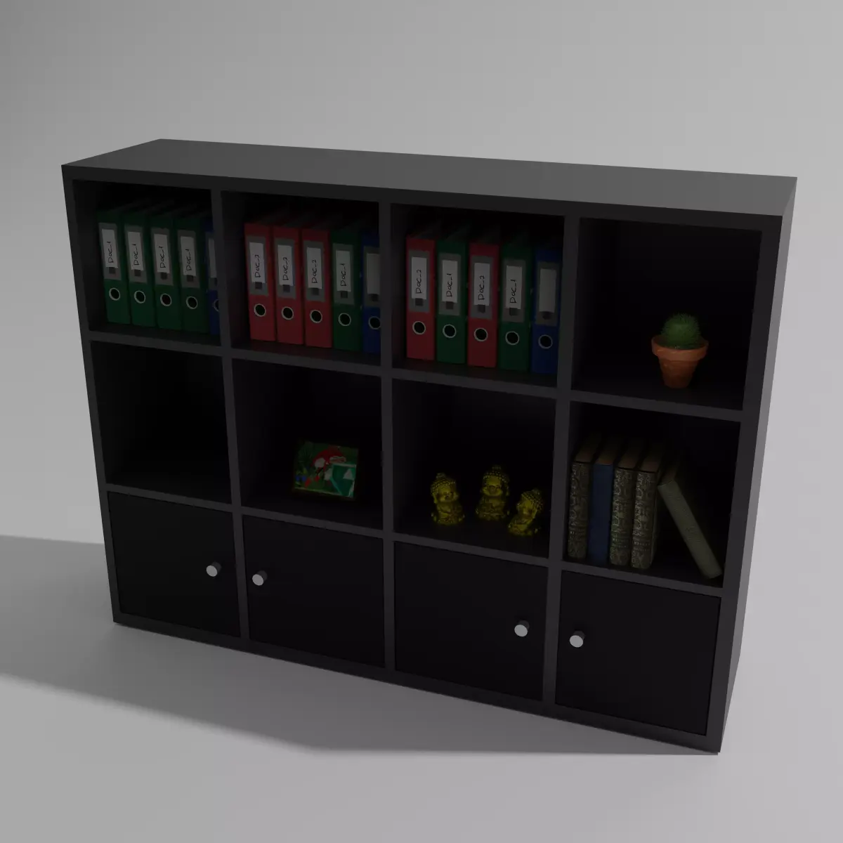 Library bookcase - bedroom furniture sets home Free low-poly 3D model