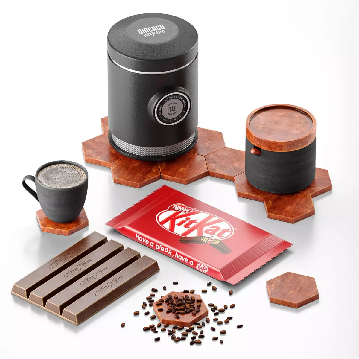 Coffee Decorative Set Wacaco Model Free 3D model